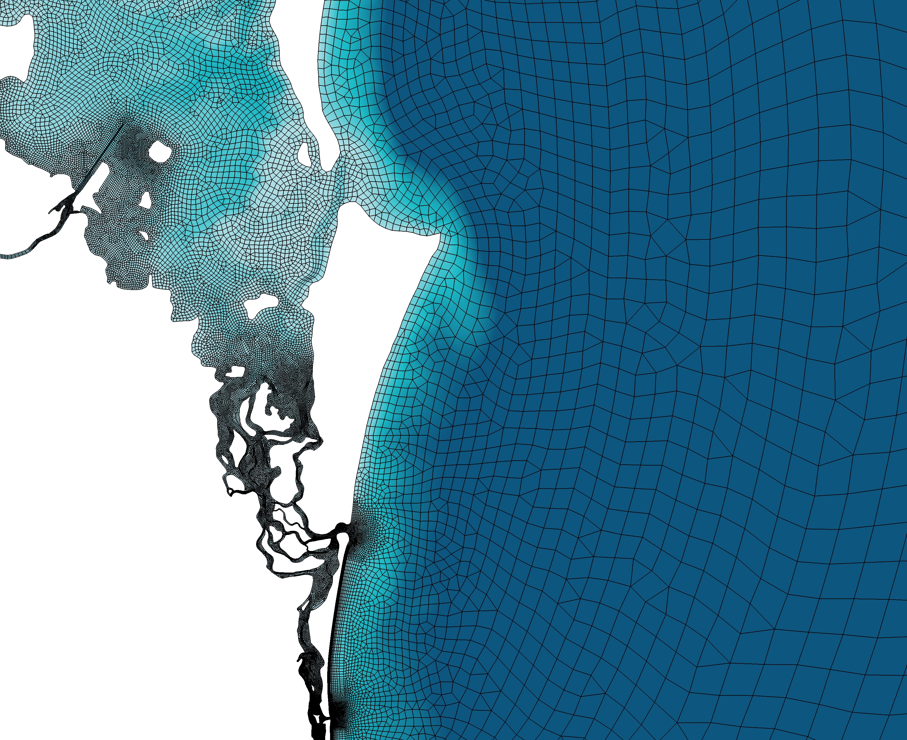 A graphic of flood modelling at Moreton Bay
