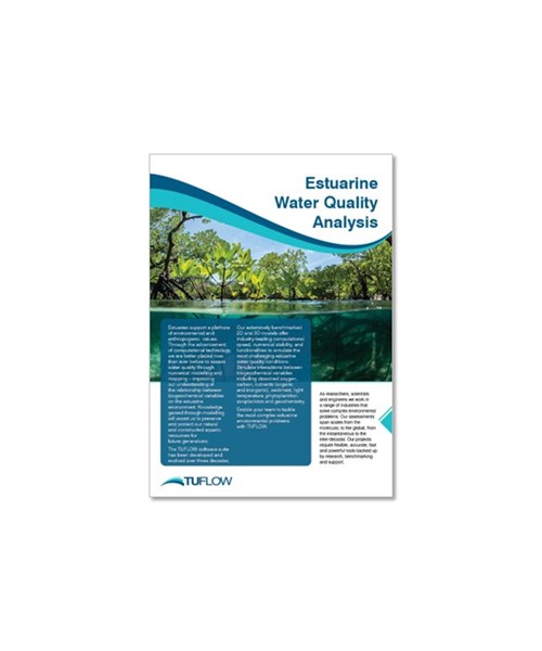 Image of the front page of a TUFLOW estuarine WQ analysis brochure